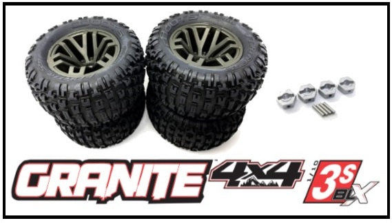 Arrma GRANITE V3 4x4 3s BLX - TIRES & Wheels AND Hex Set