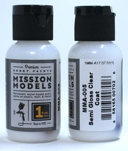 Mission Models - Acrylic Model Paint 1 oz Bottle, Semi Gloss Clear