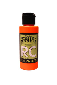 Mission Models - Water-based RC Paint, 2 oz bottle, Fluorescent Racing Bright Orange