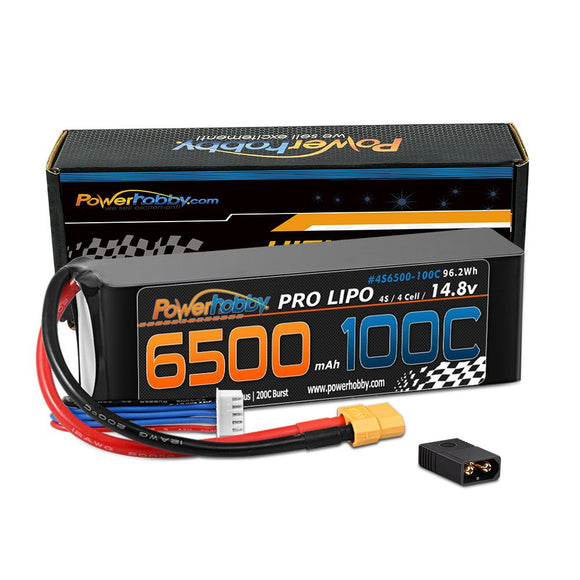 4s 14.8v 6500mah 100c Lipo Battery w XT60 Plug +  Adapter