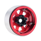 B1 Aluminum 1.9 Beadlock Wheels 9mm Hubs, Red, 1/10