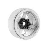 B1 Aluminum 1.9 Beadlock Wheels 9mm Hubs, Silver, 1/10