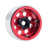 B2 Aluminum 1.9 Beadlock Wheels 9mm Hubs, Red, for 1/10