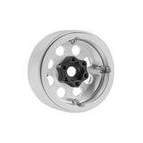B2 Aluminum 1.9 Beadlock Wheels 9mm Hubs, Silver, for
