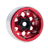 B3 Aluminum 1.9 Beadlock Wheels 9mm Hubs, Red, for