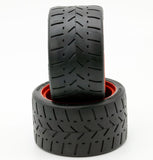 1/8 Gripper 54/100 Belted Mounted Tires 17mm Red Wheels