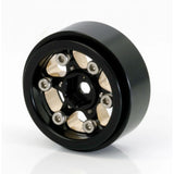1.0" Black Brass Beadlock Crawler Wheels, for 1/24 Axial