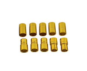 8mm Gold Plated Banana Plugs, Male & Female (5 pair)