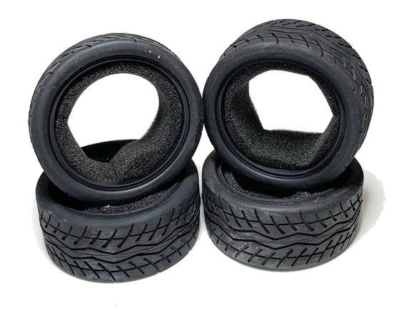1/10 On Road Black Series Rubber Pull Tires Wave Line