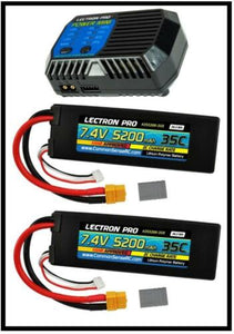 RC Power Pack - Lipo Balancing Charger and Lipo Battery Combo 2s 5200mah 35C