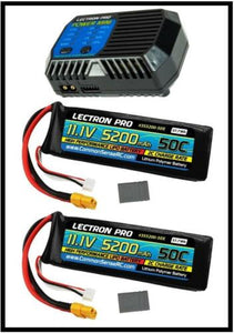 RC Power Pack - Lipo Balancing Charger and 2 Lipo Battery Combo 3s 5200mah 50C