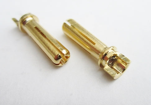 4mm Male Bullets Narrow-top (pr.) Gold 18mm